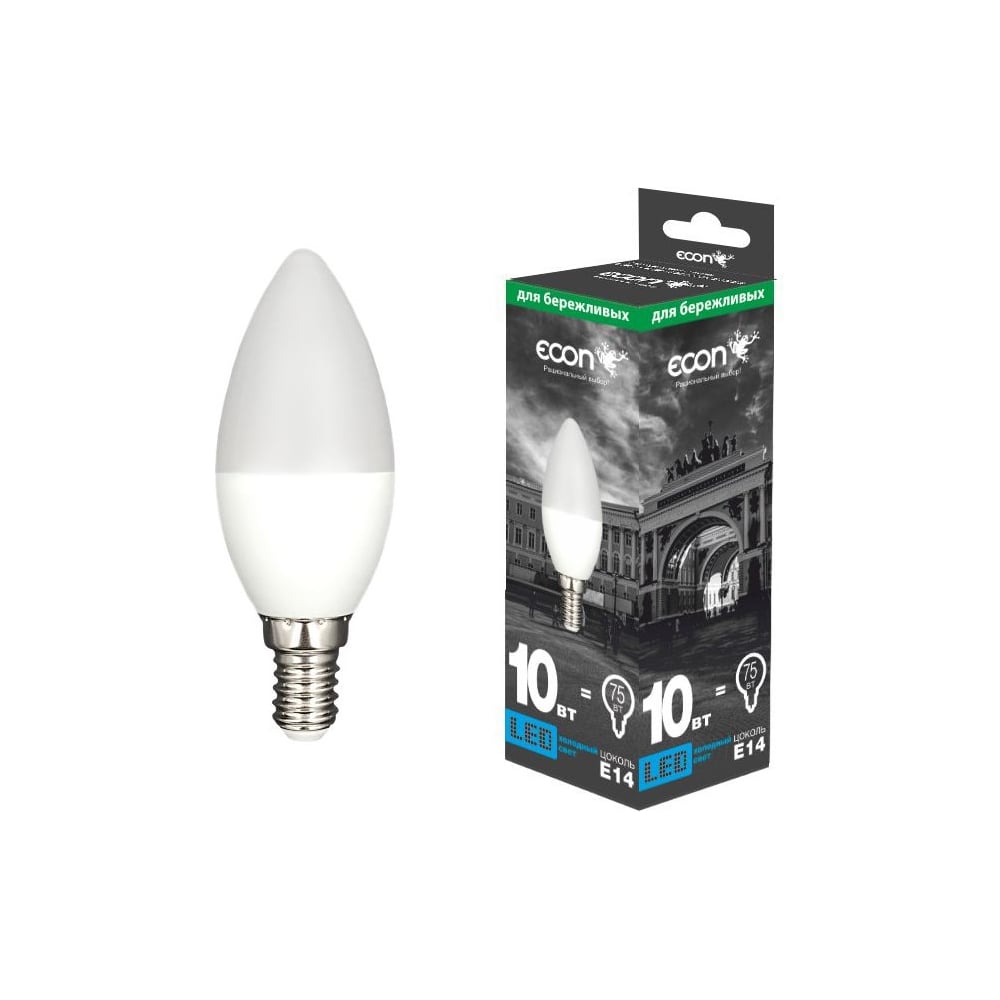 Изображение товара Лампа светодиодная Econ LED CN 10Вт E14 4200K B35 ES 10-7210010