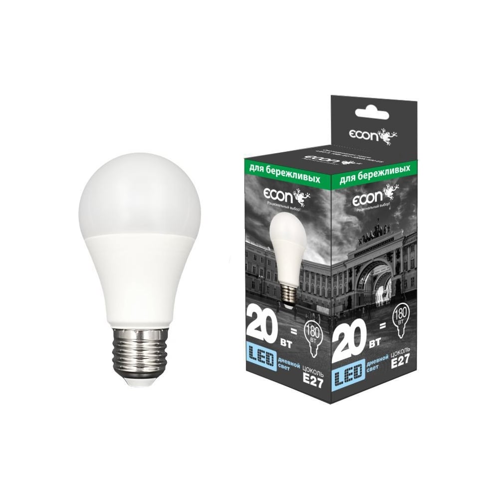 Изображение товара Лампа светодиодная Econ LED A 20Вт E27 6500K A60 ES 10-7120022