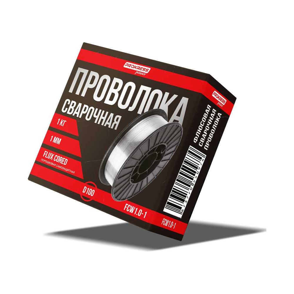 Изображение товара Проволока сварочная порошковая флюсовая PROKRESSPOWER 1,0 мм 1 кг FCW D100 Prokress power NO GAS 00-00001151