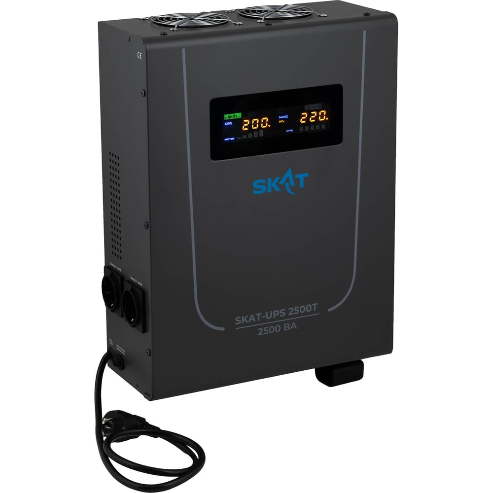 Изображение товара Источник питания SKAT UPS 2500T Line-Interactive 220В, 2500ВА, работает от 1 внешней АКБ 4548