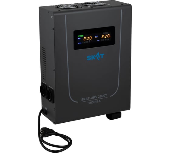 Изображение товара Источник питания SKAT UPS 2500T Line-Interactive 220В, 2500ВА, работает от 1 внешней АКБ 4548