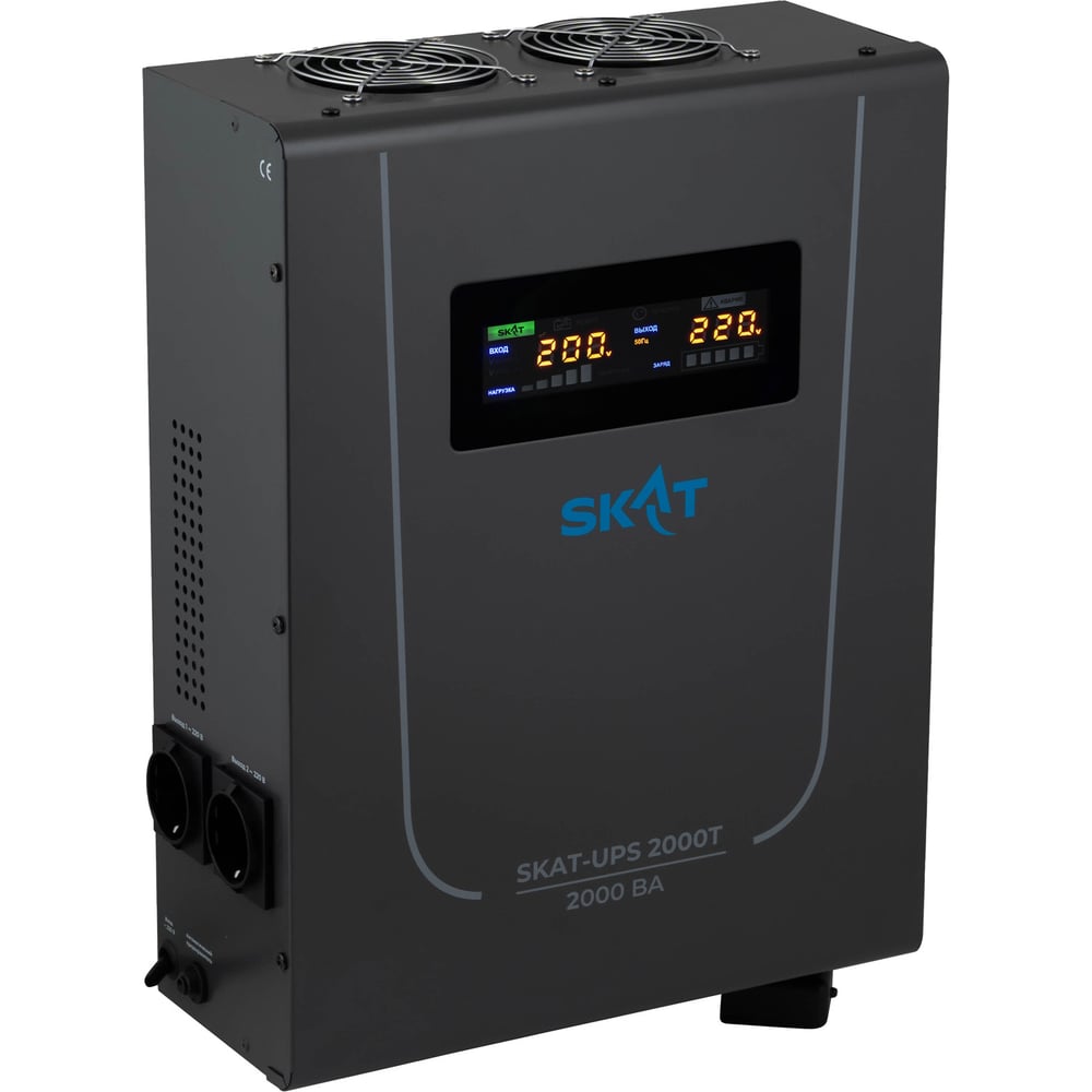 Изображение товара Источник питания SKAT UPS 2000T Line-Interactive 220В, 2000ВА, работает от 1 внешней АКБ 4547