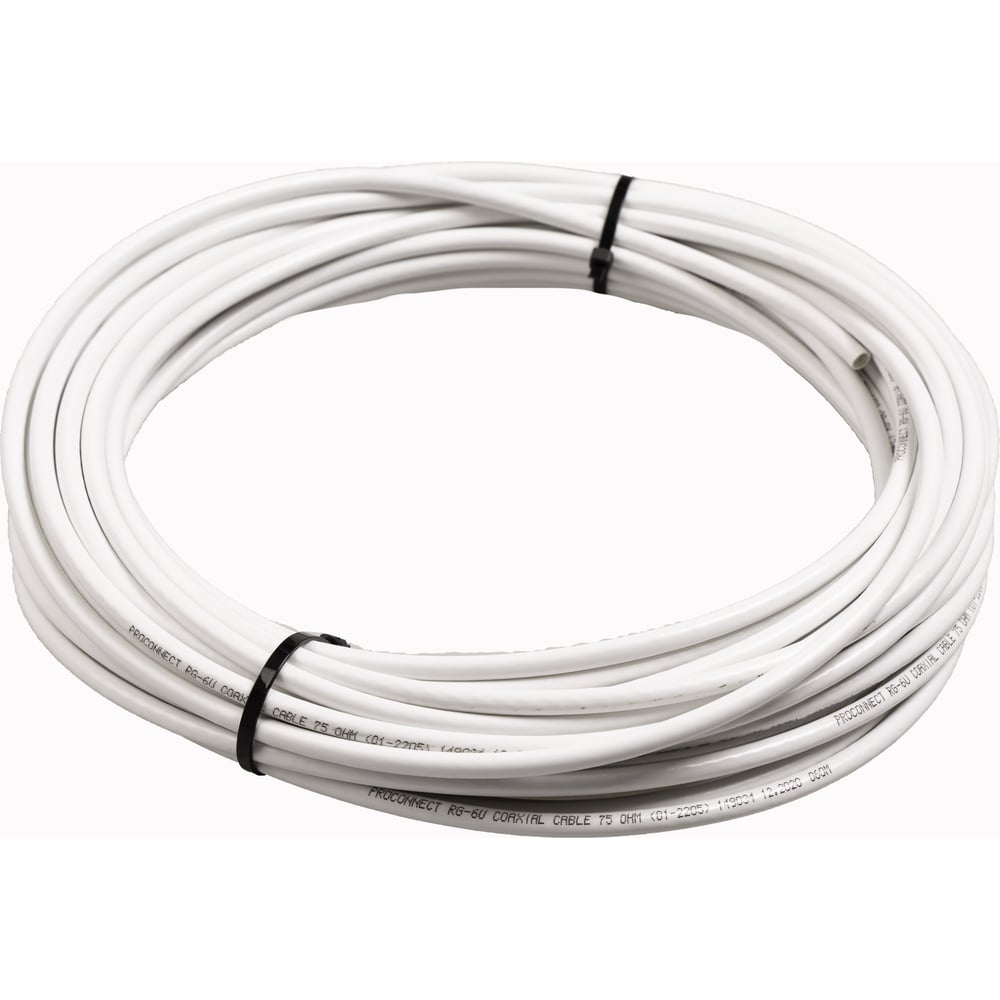 Изображение товара Коаксиальный кабель TWIST RG-6U 75 Ом 20м белый для спутниковых систем