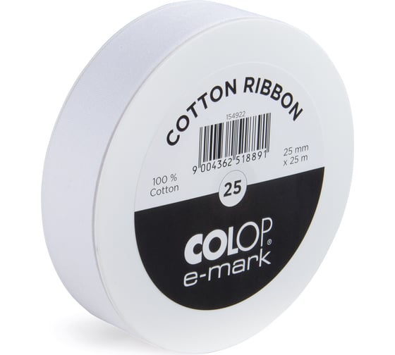 Изображение товара Лента Colop e-mark, хлопок, 25 мм х 25 м 154922