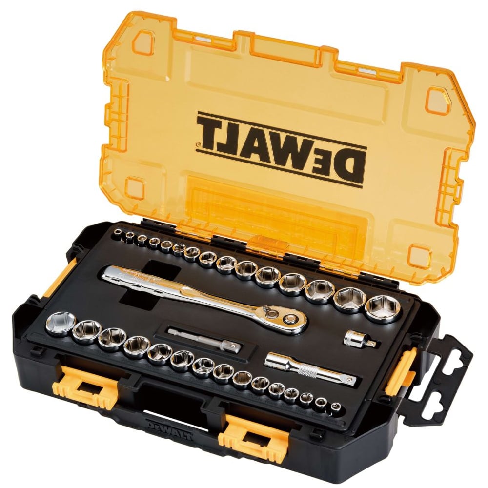 Изображение товара Набор торцевых головок Dewalt 34 шт. в кейсе, универсальный размер Изображение товара Набор торцевых головок Dewalt 34 шт. в кейсе, универсальный размер