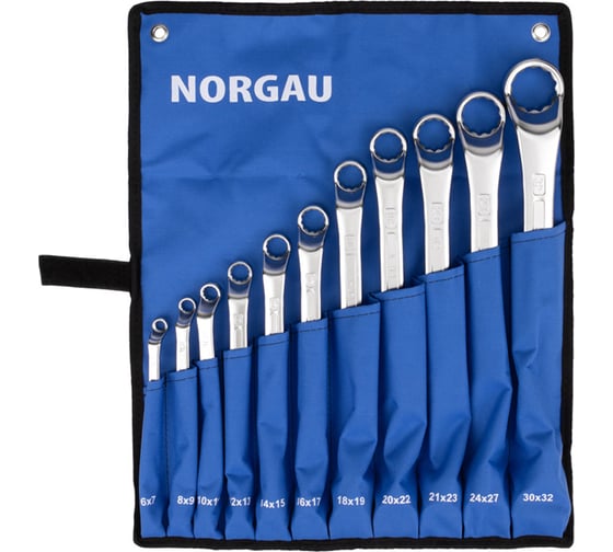 Изображение товара Набор накидных ключей NORGAU в сумке-скатке 11 предметов, тип NRS2-011, 060307911