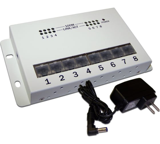 Изображение товара Сетевой концентратор LANMASTER 10/100 Mbps, 8 портов LAN-HCS-HUB8