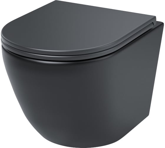 Изображение товара Подвесной унитаз IDDIS безободковый чёрный матовый Blanco BLAR3BMi25