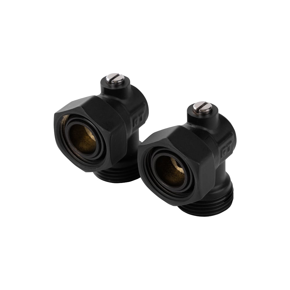 Набор нижнего подключения Royal Thermo Design угловой раздельный 3/4х3/4ЕК (черный) НС-1788199