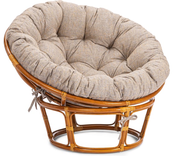 Изображение товара Кресло Tetchair Папасан/Papasan (23/01 W) /с подушкой/ 115х101х104см, пекан орех, подушка рогожка, меланж 25878