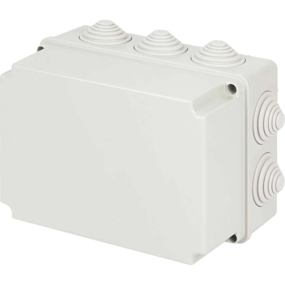 Изображение товара Распаячная коробка ЭРА KORv-190-140-120-10g-44 ОП серая 190х140х120мм на винтах 10 гермовводов IP44 Б0071919