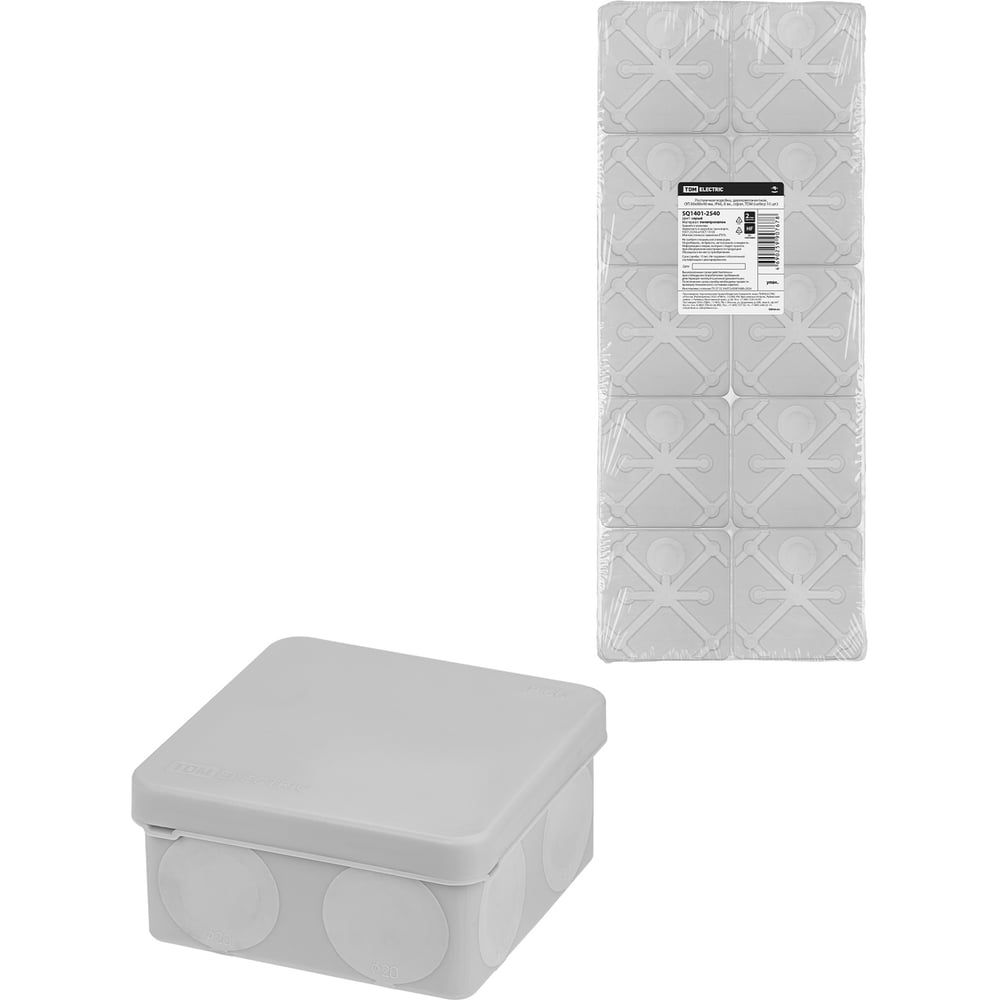 Изображение товара Коробка распределительная TDM ELECTRIC ОП 80х80х40 IP66 наружная