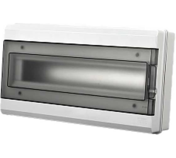 Изображение товара Распределительный бокс модульный навесной Jazzway PDB/W 3018 серый, с прозрачной крышкой, 18 модулей 5072022