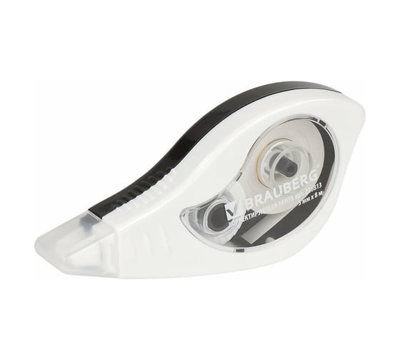 Изображение товара Корректирующая лента BRAUBERG 5 мм х 8 м, белый, окно расхода, с подкручиванием 226813