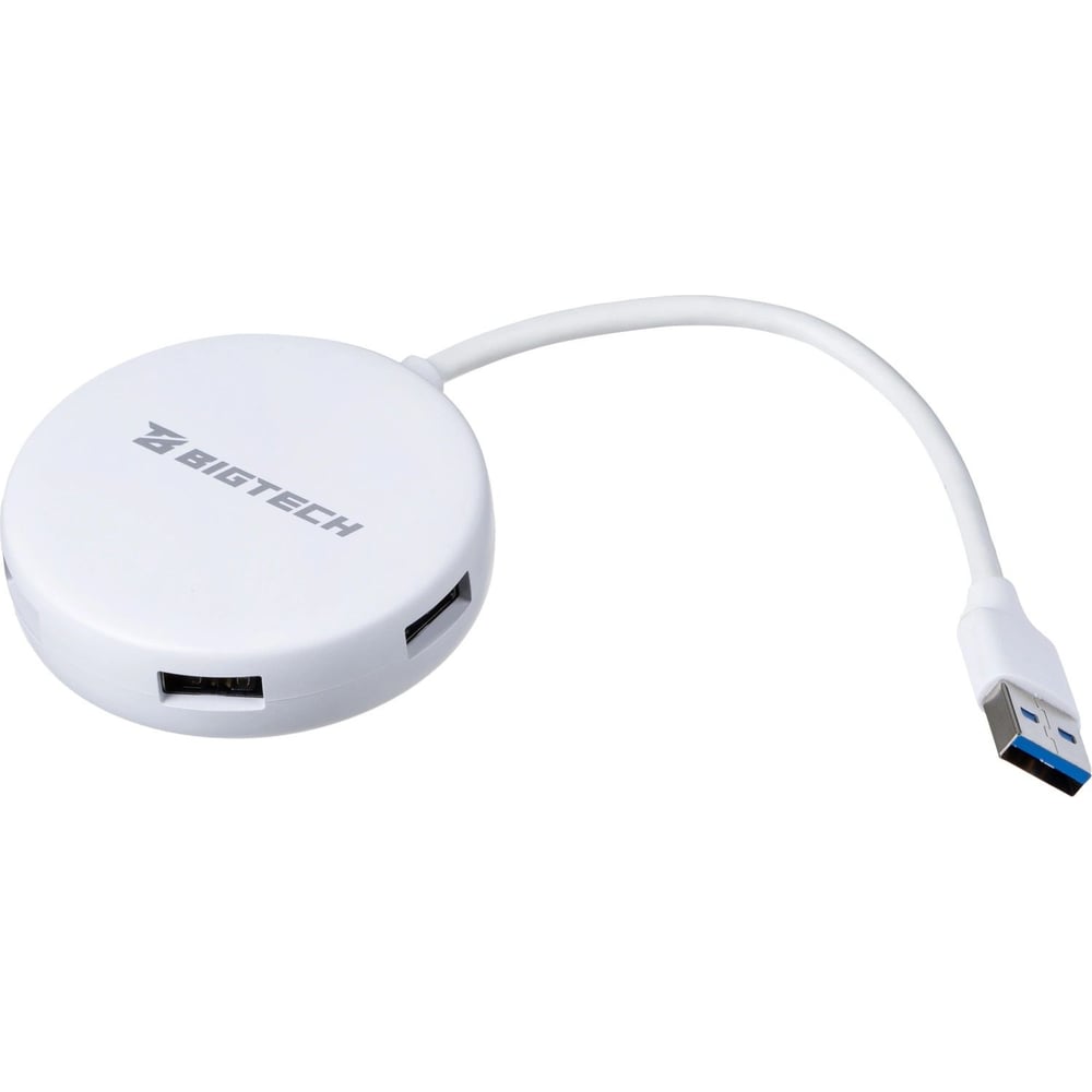 Разветвитель USB BigTech HS003 USB3.0x4/белый 1853673