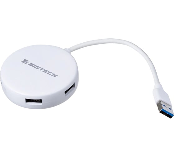 Изображение товара Разветвитель USB BigTech HS003 USB3.0x4/белый 1853673