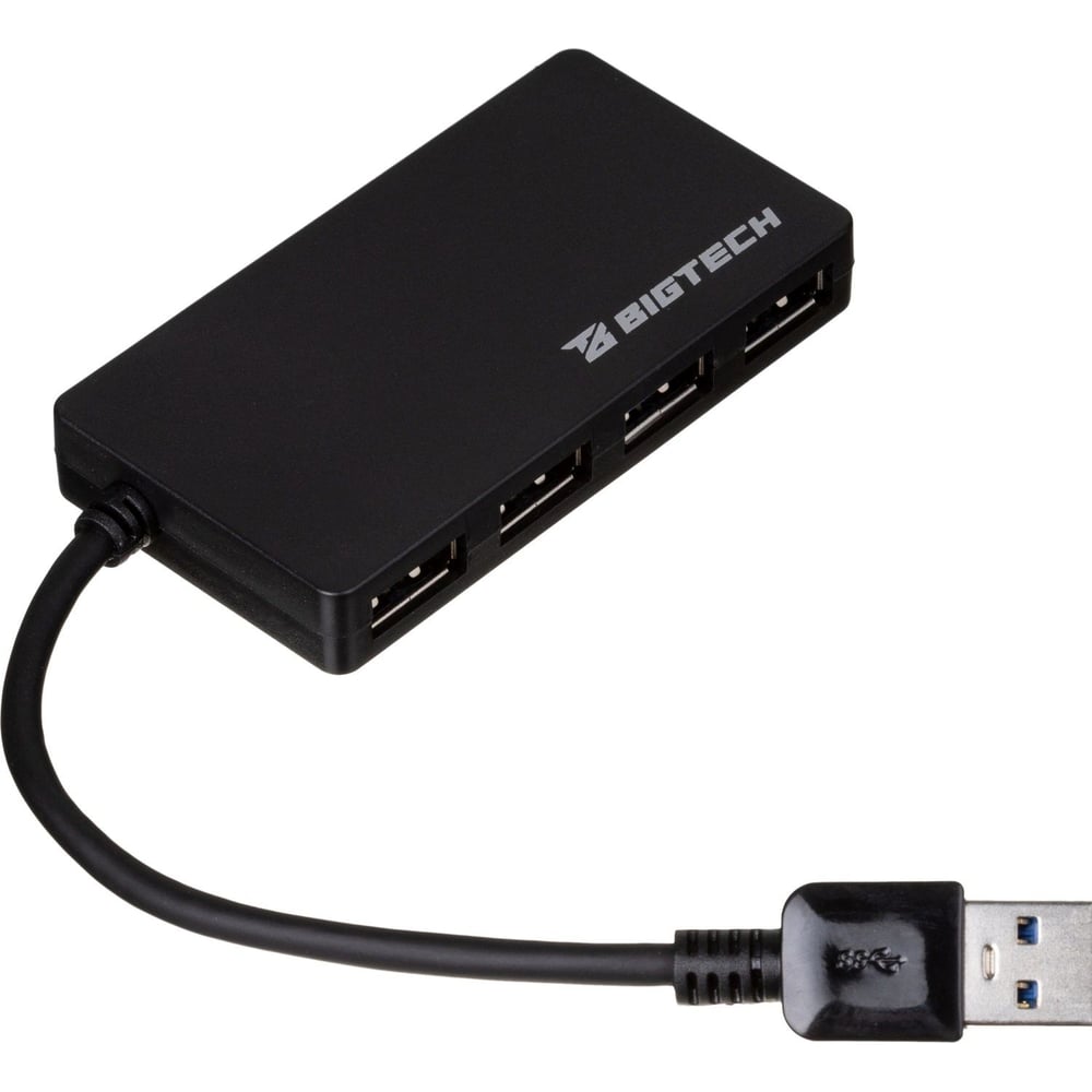 Разветвитель USB BigTech HS005 USB 3.0x4/черный 1853675