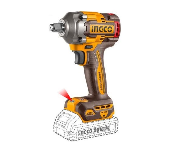 Изображение товара Гайковерт INGCO 405Нм, Акк, Б/щ, P20S(20В) CIWLI20451