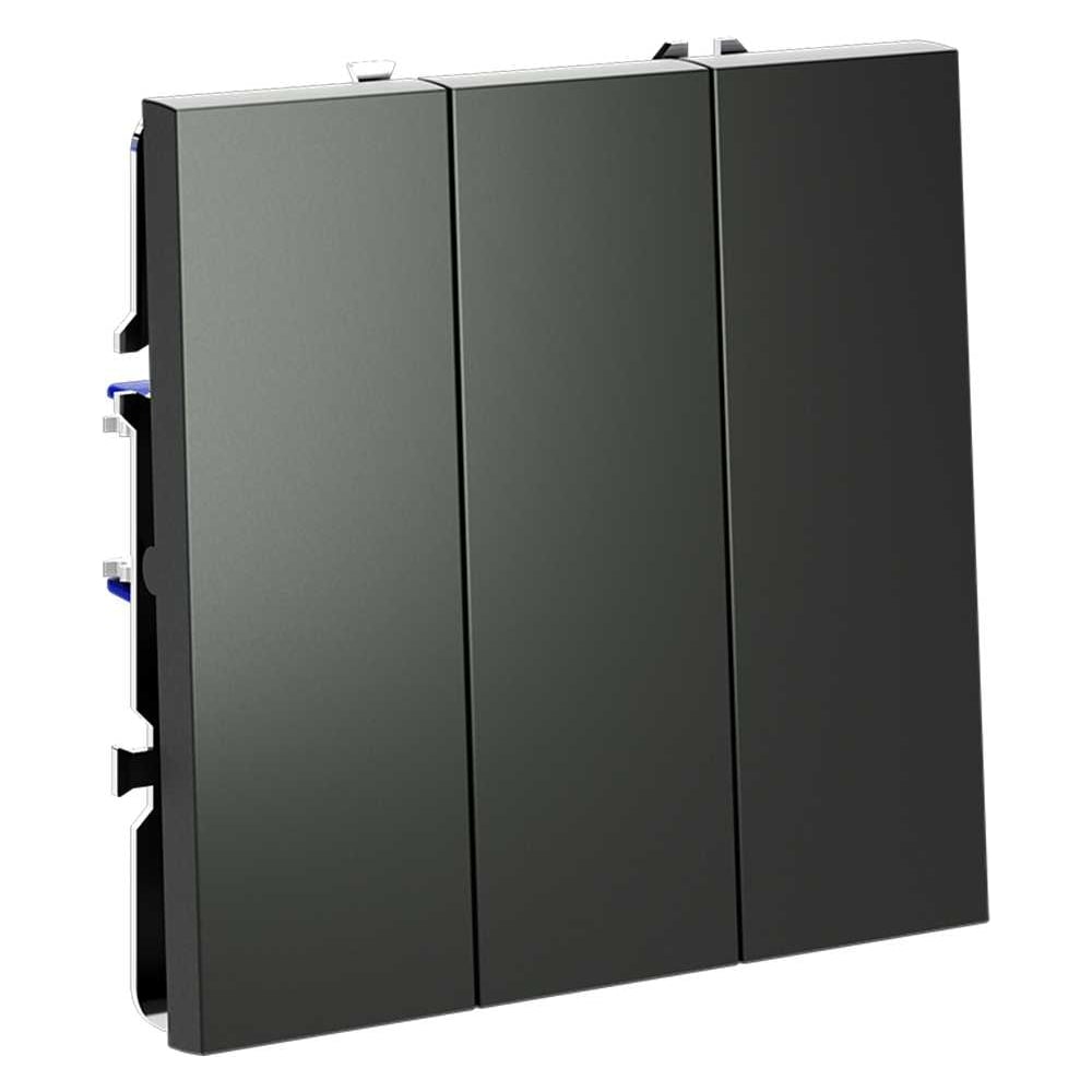 Выключатель встраиваемый Voltum S70 трехклавишный 10А, титан VLS030106