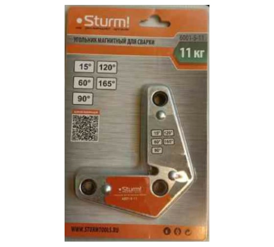 Изображение товара Угольник магнитный (15/60/90/120/165 градусов; 11 кг) Sturm 6001-5-11