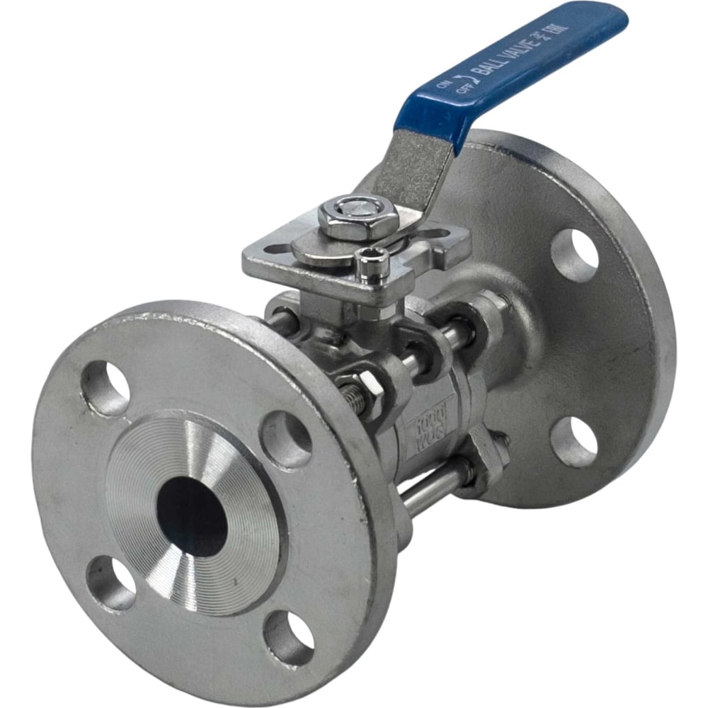 Кран шаровый NEWKEY фланцевый трехсоставной нержавеющий (3PC), AISI304 DN20 (3/4), (CF8), PN16 NK-BF20/4