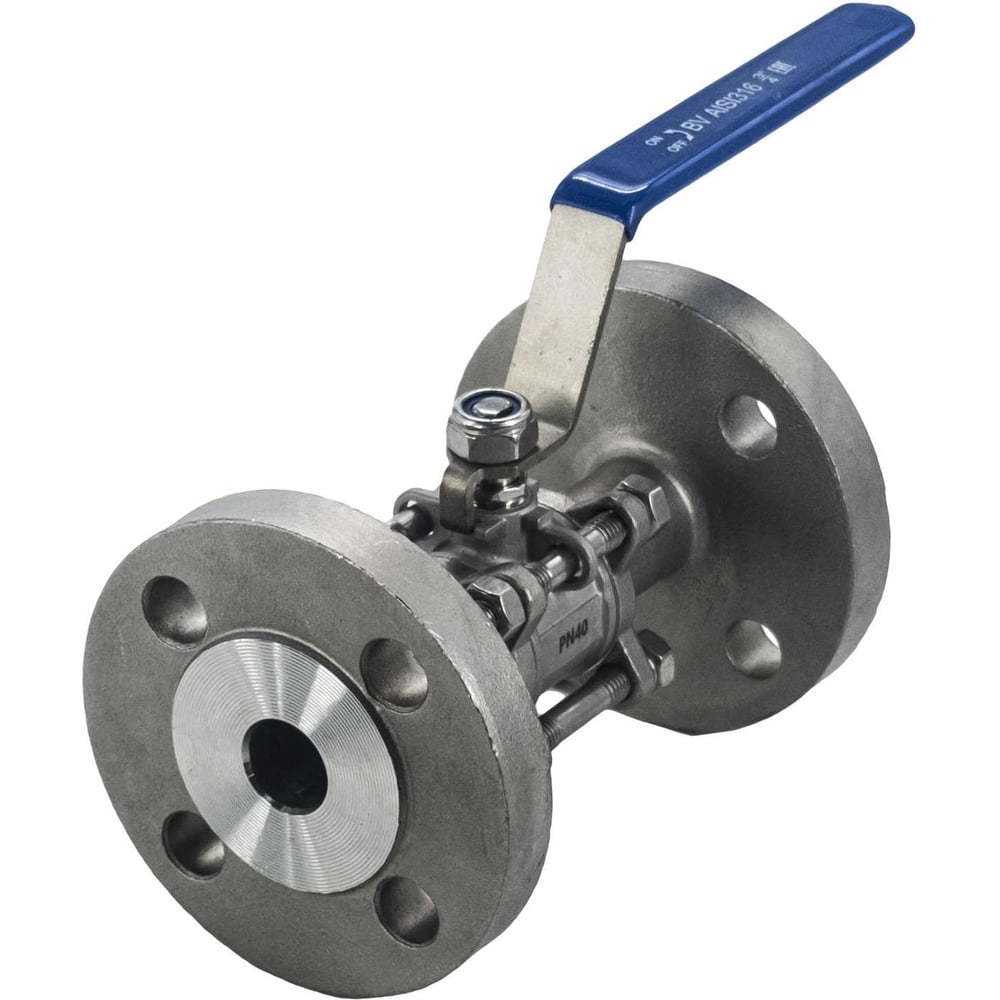 Кран шаровый NEWKEY фланцевый трехсоставной нержавеющий (3PC), AISI316 DN20 (3/4), (CF8M), PN16 NK-BF20/6