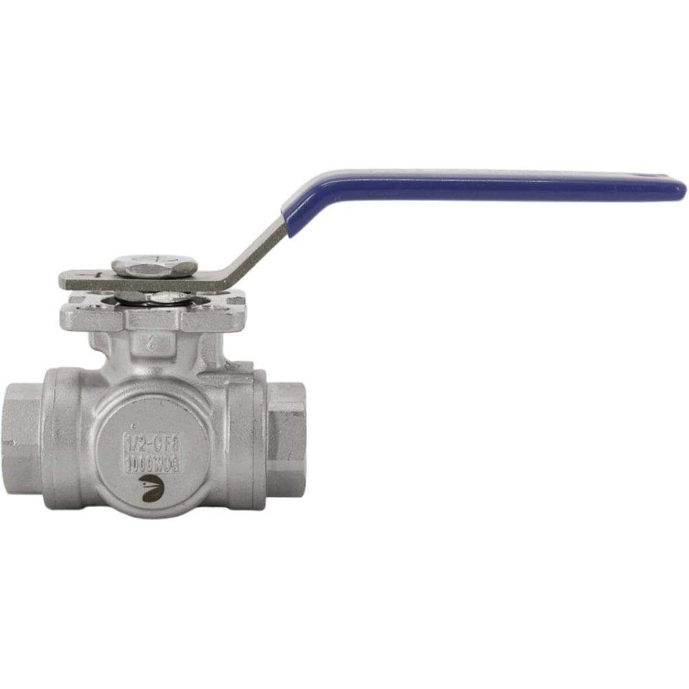 Кран шаровый NEWKEY трехходовой (T-тип) нержавеющий, AISI304 DN15 (1/2), (CF8), PN64 NK-BTt15/4