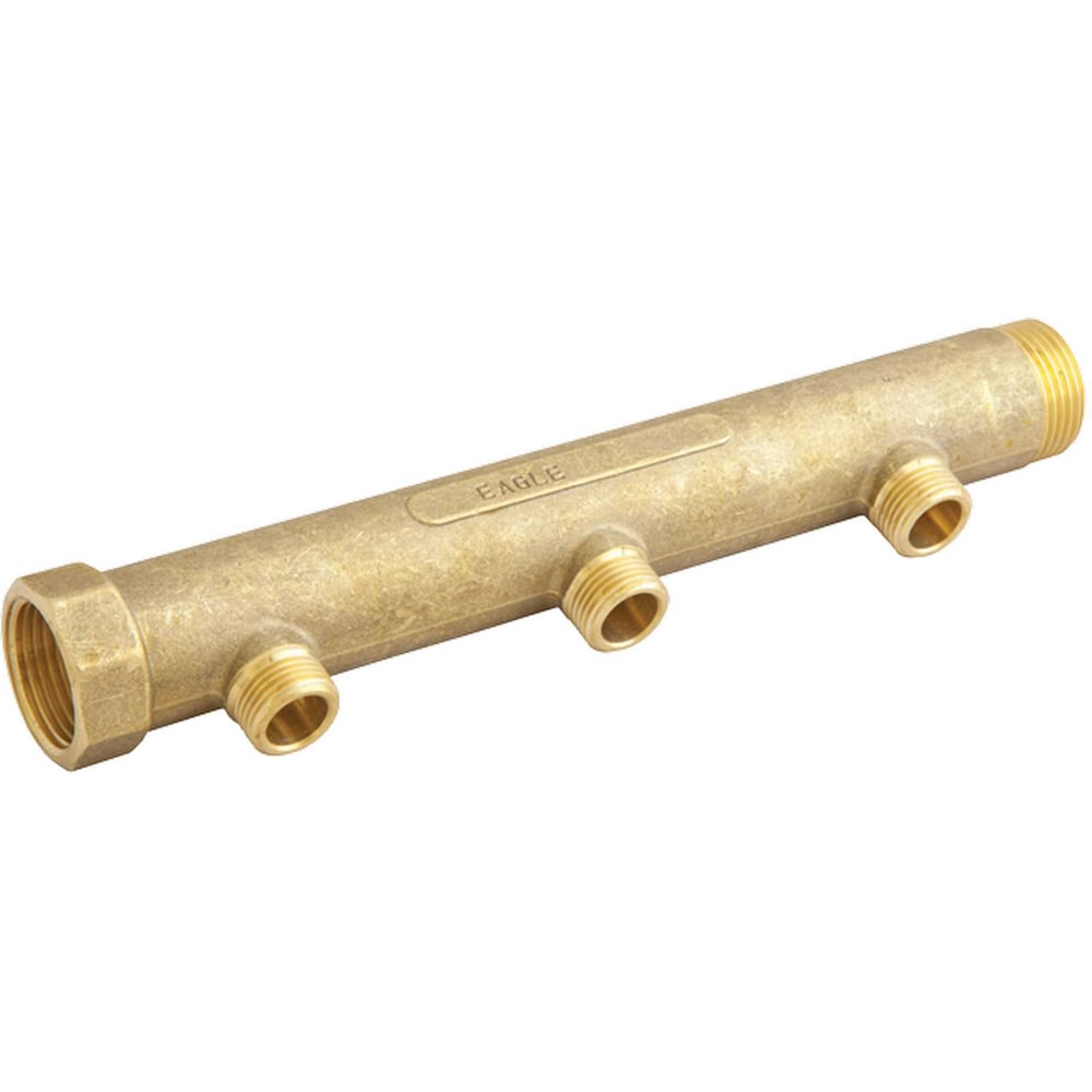 Изображение товара Коллектор латунный BYR PEX 3 контура 1 1/4"-Т3-1/2" с межосевым расстоянием 80 мм