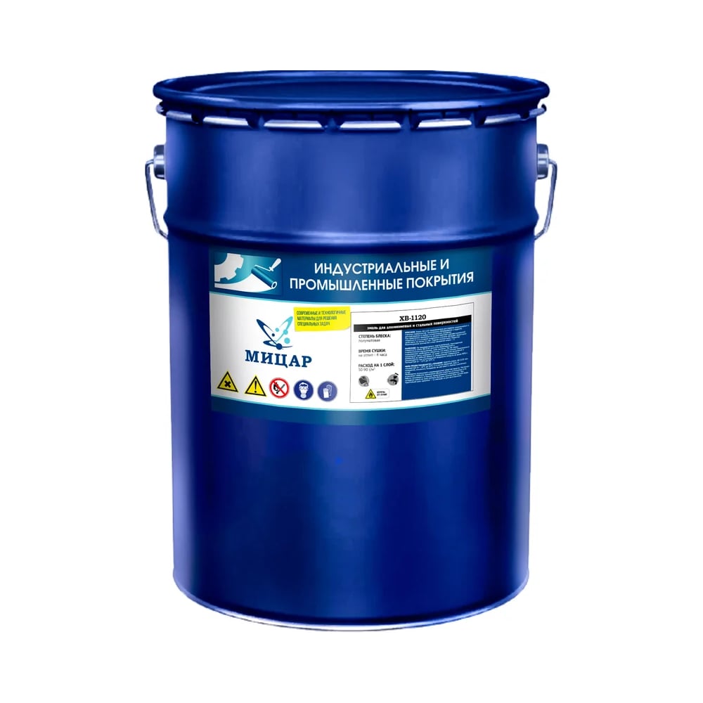 Изображение товара Эмаль Мицар ХВ-1120 для металла и ржавчины, белая, 1.8л Изображение товара Эмаль Мицар ХВ-1120 для металла и ржавчины, белая, 1.8л