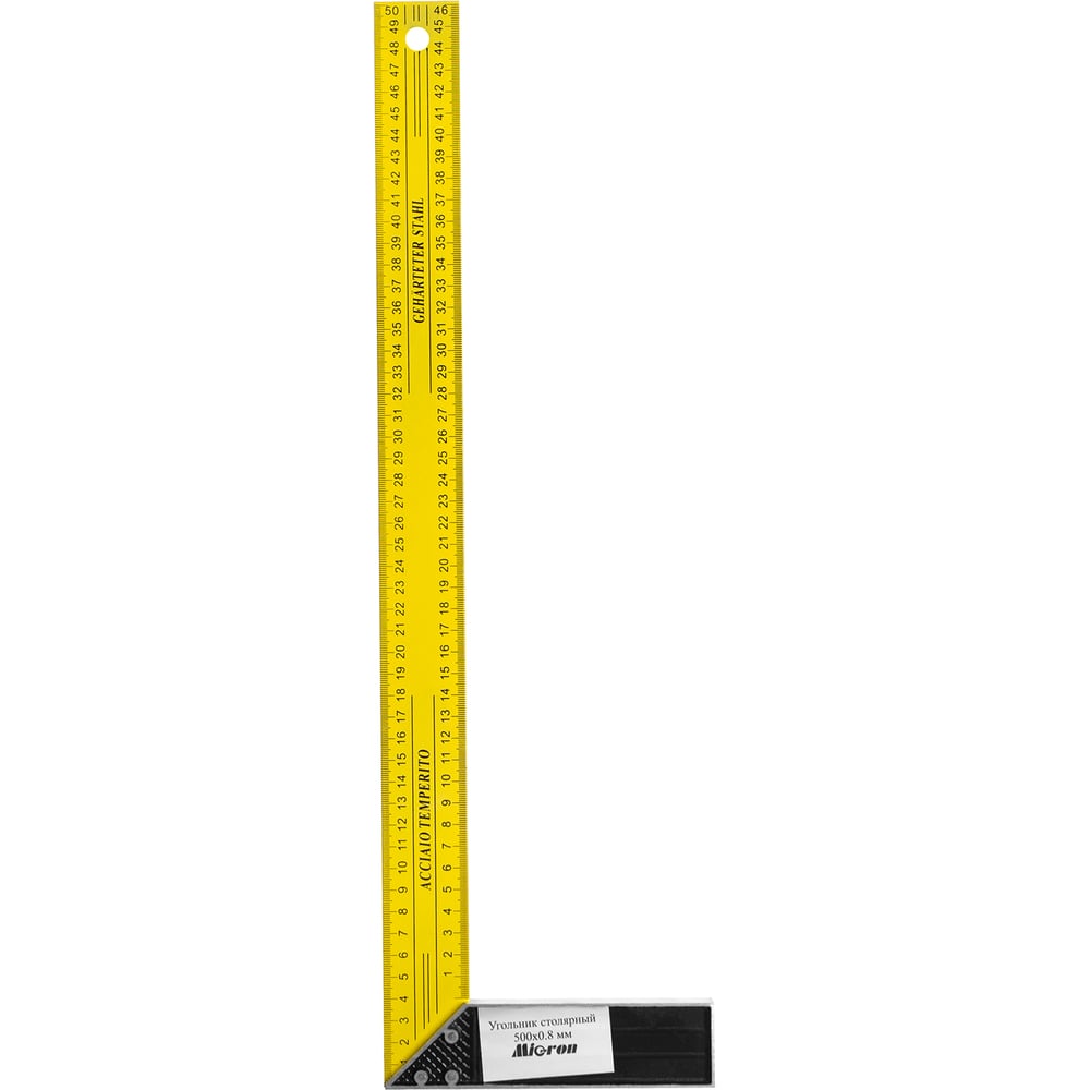 Угольник столярный Micron 500х0,8 мм, алюминиевое основание 1063084