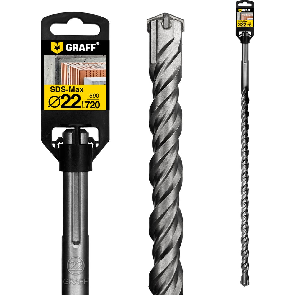 Изображение товара Сверло по бетону GRAFF 22х590х720 мм SDS-max 6422720