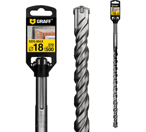 Изображение товара Сверло по бетону GRAFF 18х370х500 мм SDS-max 6418500