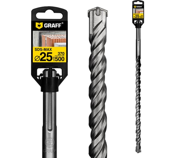 Изображение товара Сверло по бетону GRAFF 25х370х500 мм SDS-max 6425500