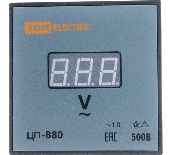 Изображение товара Цифровой вольтметр TDM ЦП-В80 500В-1,0 без поверки SQ1102-0520