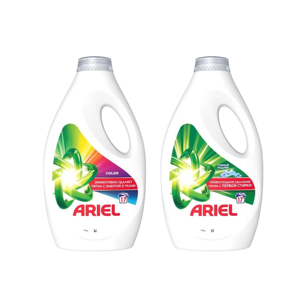 Изображение товара Гель для стирки ARIEL жидкий 2x1.56л Color+Горный родник 1220464 Изображение товара Гель для стирки ARIEL жидкий 2x1.56л Color+Горный родник 1220464