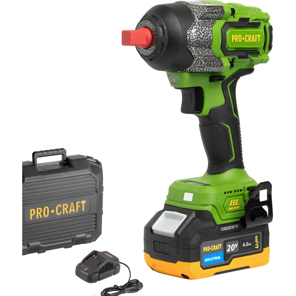 Изображение товара Гайковерт аккумуляторный Procraft PWA36 20В 850Нм (АКБ 4Ач+ЗУ) Кейс PWA36-1B-C Изображение товара Гайковерт аккумуляторный Procraft PWA36 20В 850Нм (АКБ 4Ач+ЗУ) Кейс PWA36-1B-C