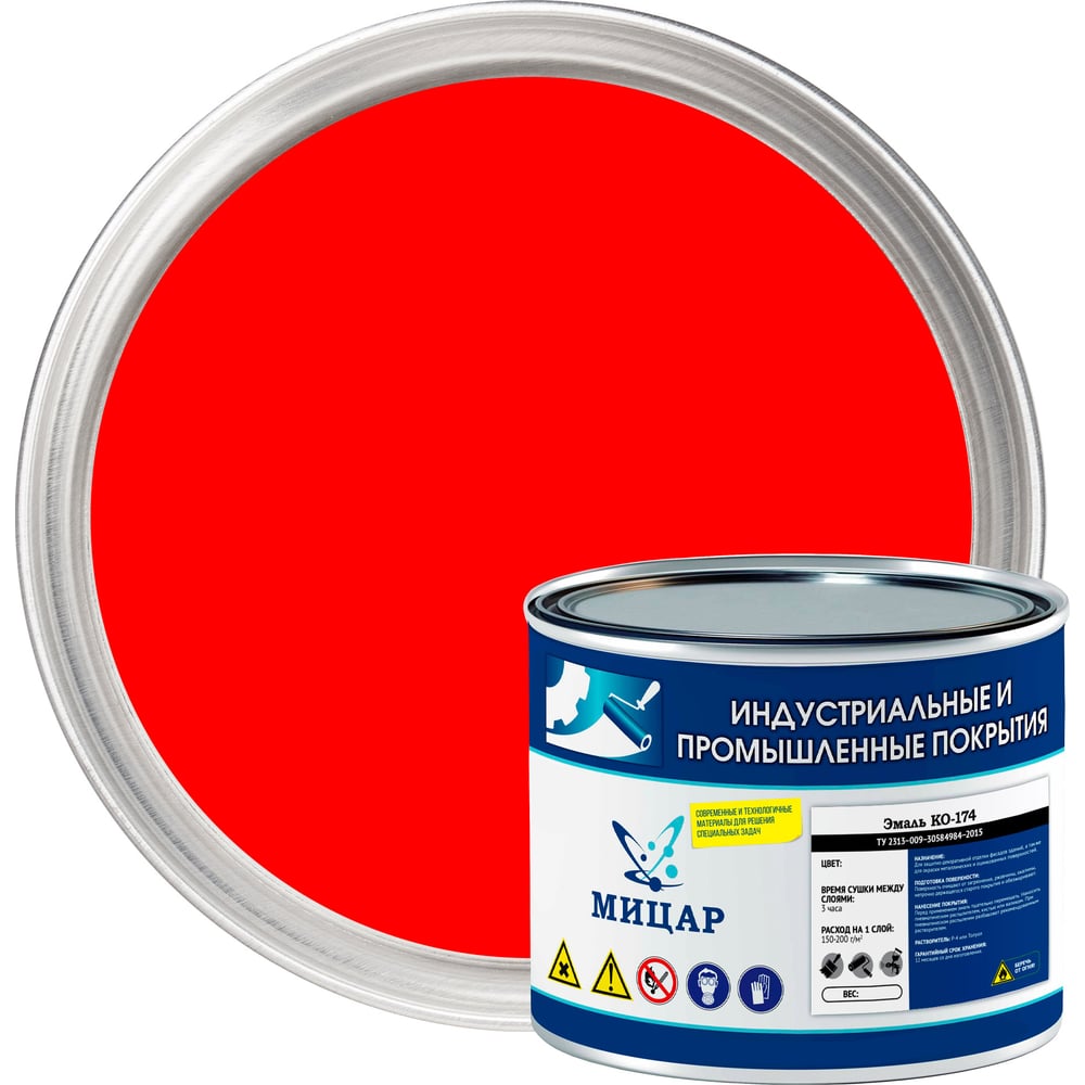 Изображение товара Эмаль Мицар ХВ-519 5 кг, белый УТ000015260 Изображение товара Эмаль Мицар ХВ-519 5 кг, белый УТ000015260