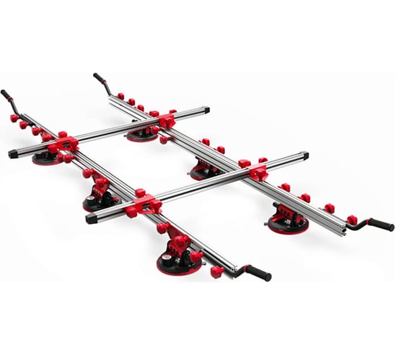 Изображение товара Система для переноса крупноформатных плит телескопическая EX-6P Diam (6 присосок с ручной помпой) 600127