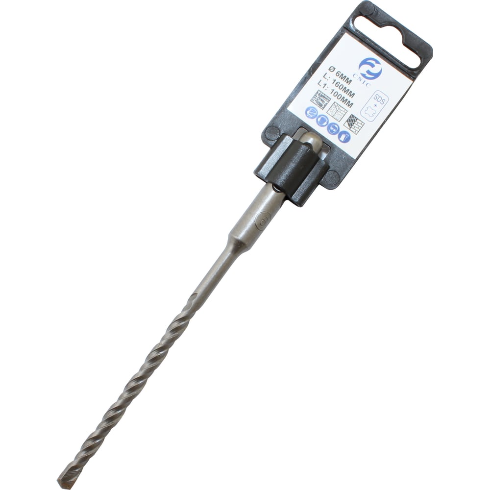 Бур CNIC d 6х100х160 тв. сплав SDS-PLUS, усиленная спираль 24745