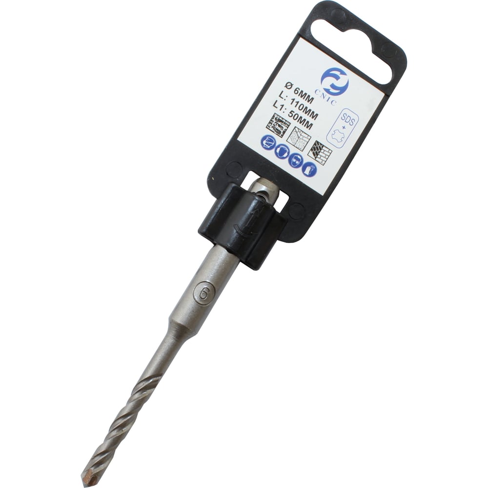 Бур CNIC d 6х 50х110 тв. сплав SDS-PLUS, усиленная спираль 30844