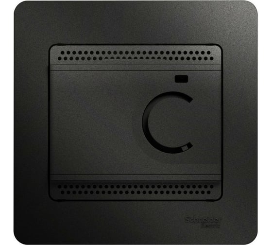 Изображение товара Терморегулятор для теплого пола с датчиком Systeme Electric Glossa антрацит 10A GSL000738