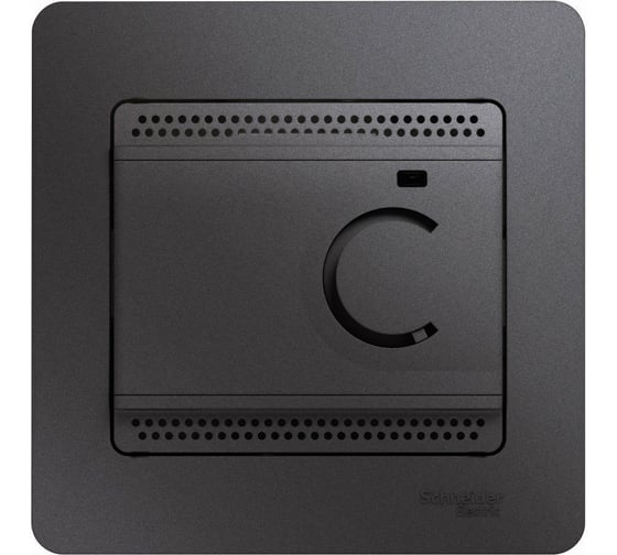Изображение товара Терморегулятор для теплого пола с датчиком Systeme Electric Glossa графит 10A GSL001338