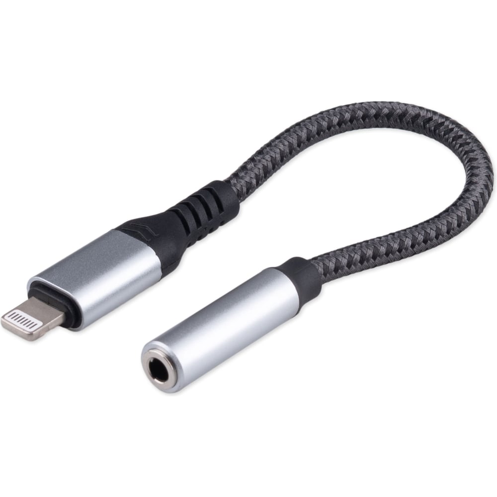 Изображение товара Переходник AUX Lightning(M)/Jack 3.5(F) Cablexpert 0.15м нейлон и алюминий Изображение товара Переходник AUX Lightning(M)/Jack 3.5(F) Cablexpert 0.15м нейлон и алюминий