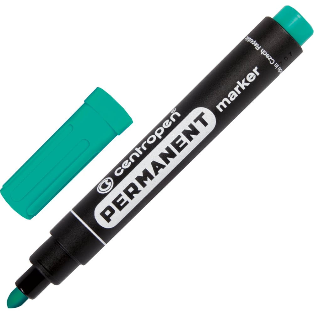 Изображение товара Маркер перманентный ОФИСМАГ CENTROPEN 8566, ЗЕЛЕНЫЙ, круглый наконечник, 2,5 мм, ш/к 15515 151106