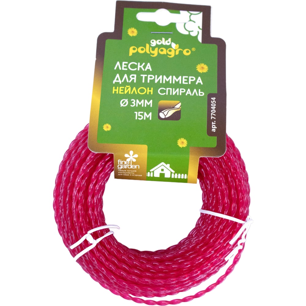 Изображение товара Леска POLYAGRO для триммера Gold спираль 3.0мм, 15м 7704054 Изображение товара Леска POLYAGRO для триммера Gold спираль 3.0мм, 15м 7704054