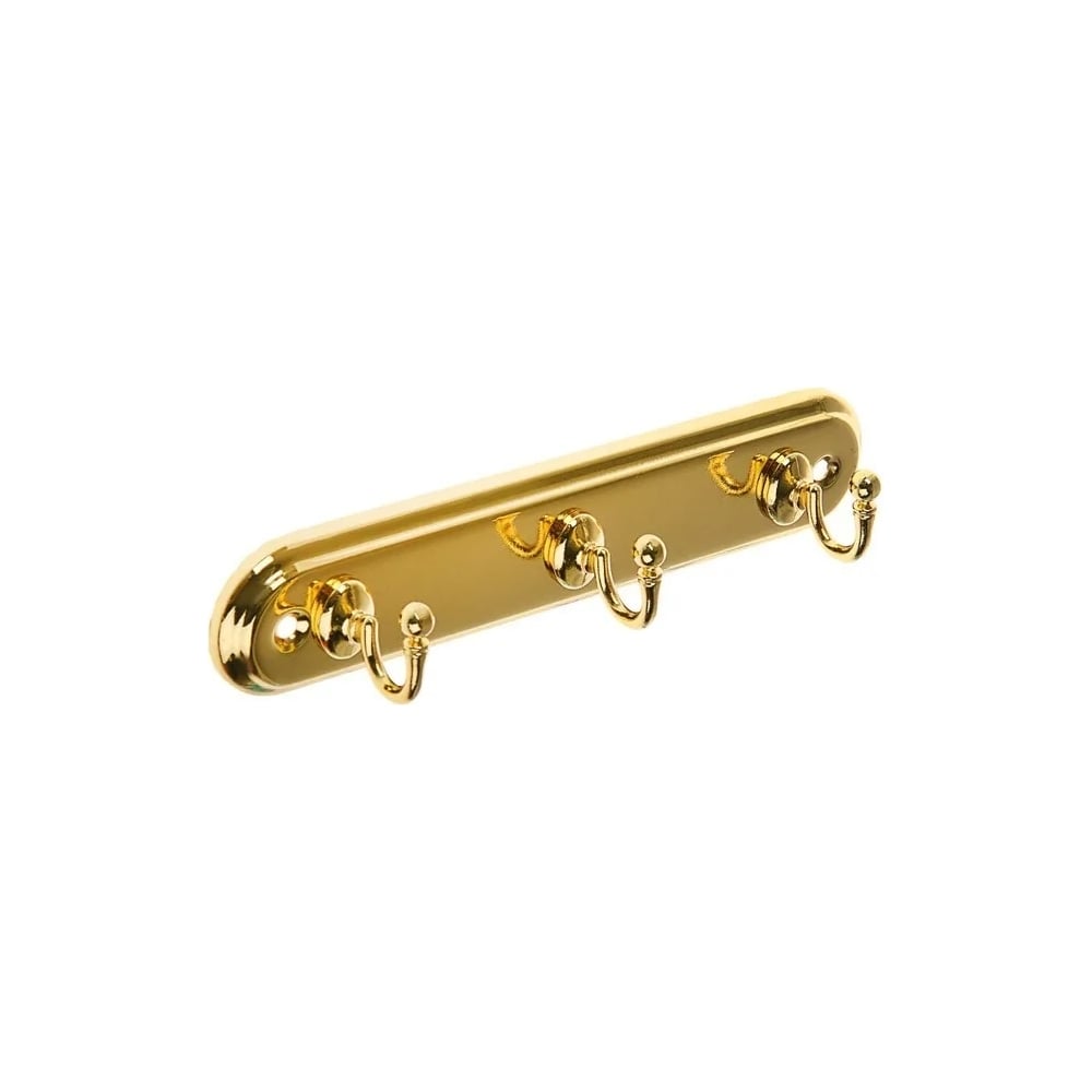 Изображение товара Вешалка SOLLER 709-3Е золото настенная групповая для одежды металлическая