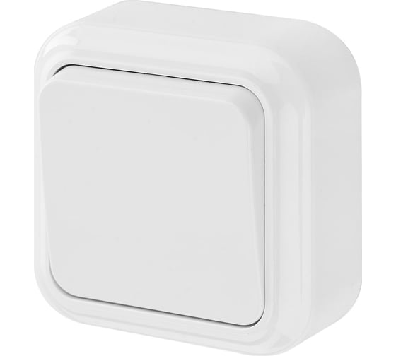 Изображение товара Выключатель Bylectrica 1-клавишная, открытая установка, 6А, серия ПРАЛЕСКА, белый, А16-131