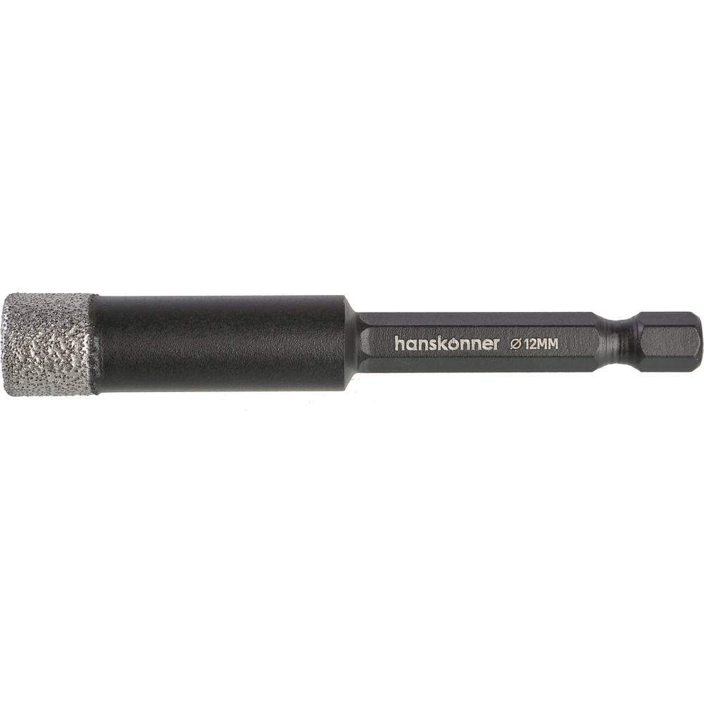Коронка алмазная Hanskonner для дрели, TilePro, 12 мм, вакуумн. спекание алмазов H1055-12-12