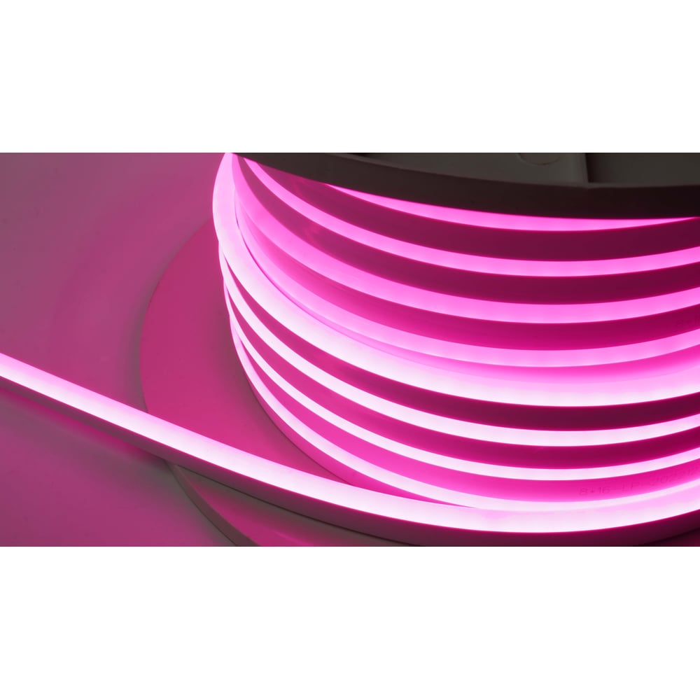 Неон тонкий DIAMOND LED 12V, цвет светло-розовый NEON-8X16-SIL-DC12-LIGHT PINK-10mm-MEN (50 п.м.)