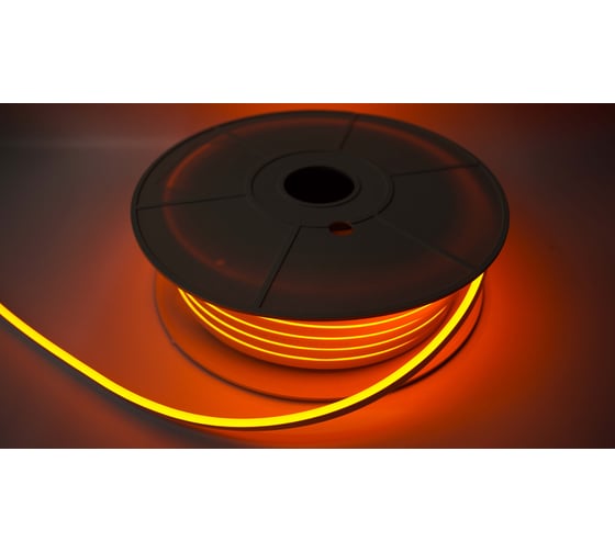 Изображение товара Неон тонкий DIAMOND LED 12V, цвет оранжевый NEON-6X12-SIL-DC12-ORANGE-10mm-MEN (50 п.м.)